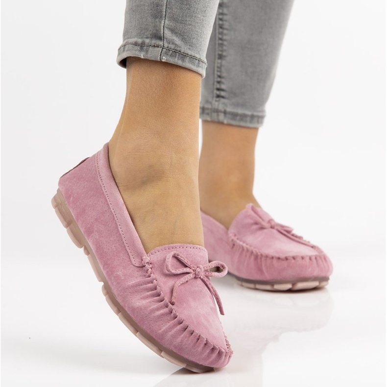 Læder loafers Filippo DP1204 / 21 Pi pink lyserød 1