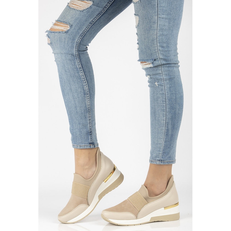 Lædersneakers Filippo 089 beige 1