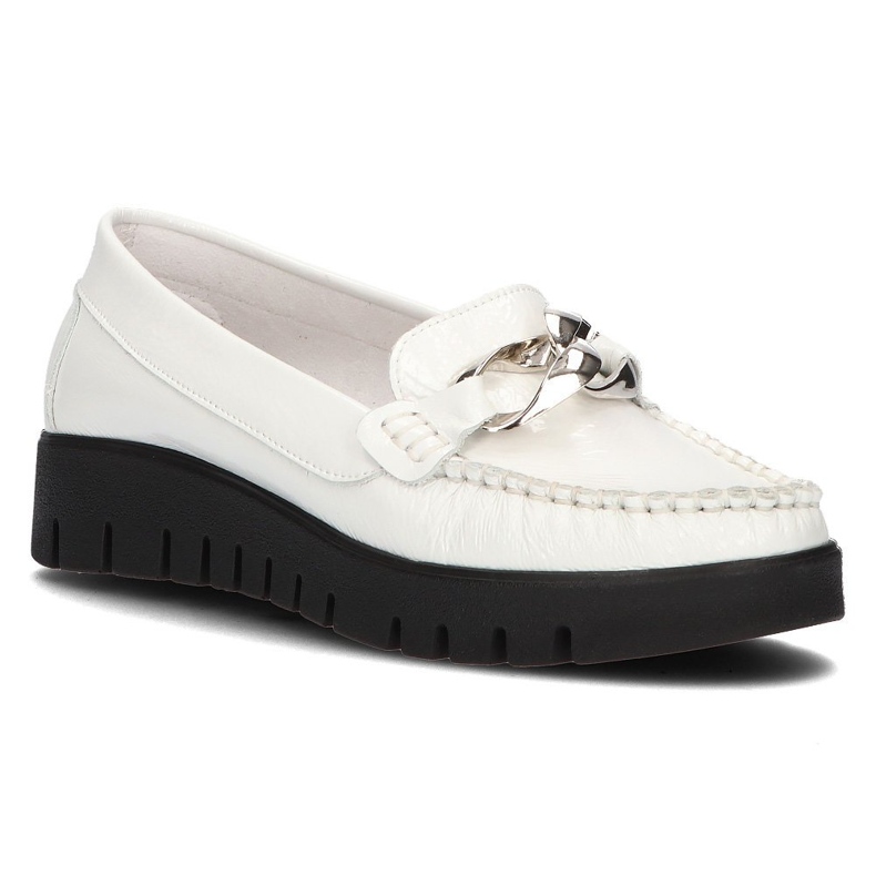 Læder loafers Filippo 10133 hvidlakeret 2