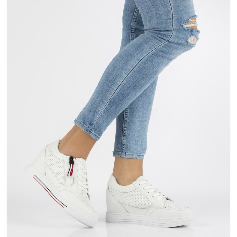 Lædersneakers Filippo DP2350 / 21 Wh hvid 1