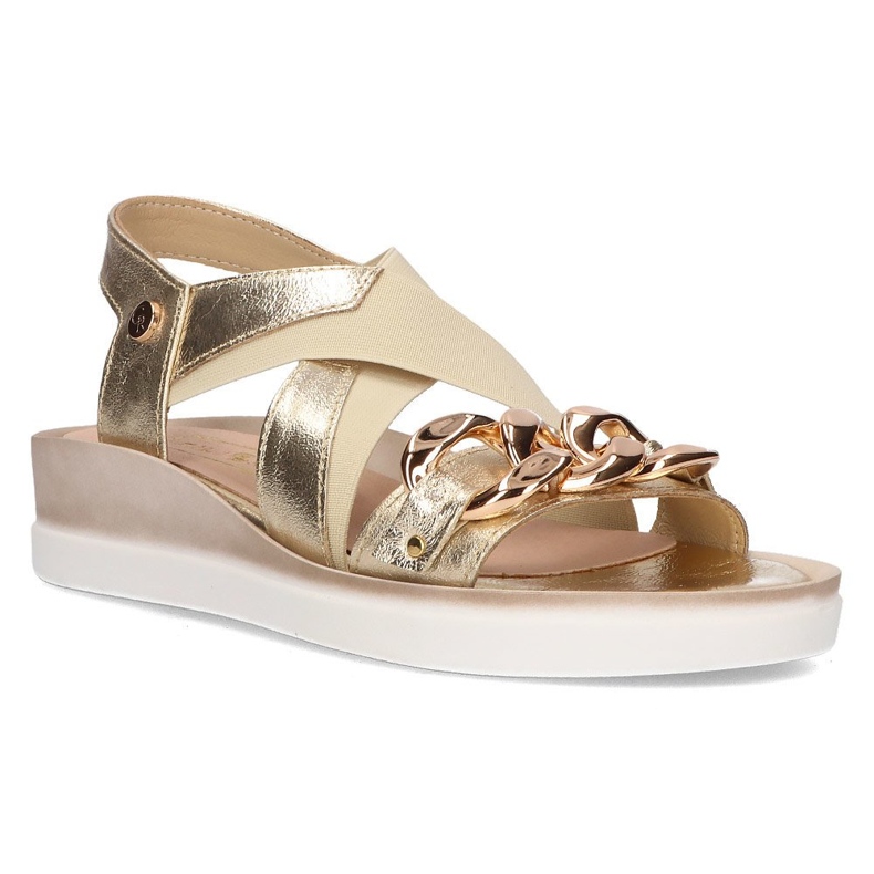Lædersandaler Filippo 109 beige og guld 2