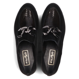Læder loafers Filippo 124 sort 1