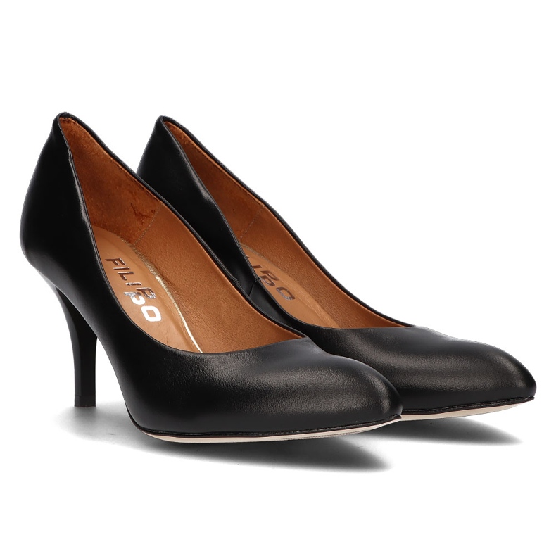 Læder Filippo 2108 pumps sort 2