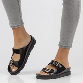 Læder hjemmesko Filippo DK3599 / 22 Bk sort 2