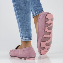 Læder loafers Filippo DP2037 / 22 Pi pink lyserød 1