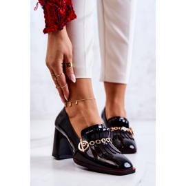 S.Barski Lakeret Trendy Sort Jenice Pumps 1