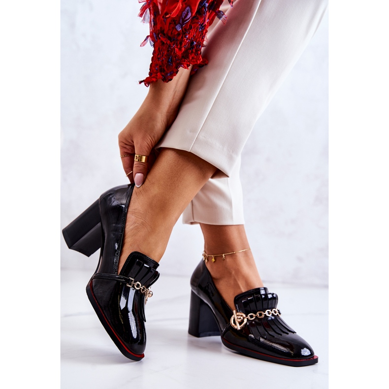 S.Barski Lakeret Trendy Sort Jenice Pumps 2