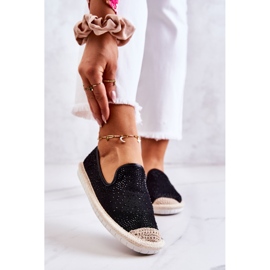 PG1 Dame espadriller med Cubic Zirconia Sorte Deimos 1