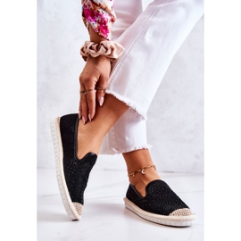 PG1 Dame espadriller med Cubic Zirconia Sorte Deimos 2