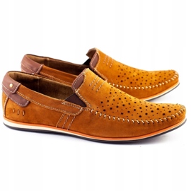 KOMODO Herresko mokasiner 876 sommer kamel brun orange 2