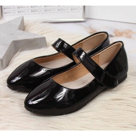 Velcro sortlakerede ballerinaer Jr Potocki 2