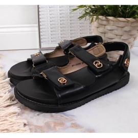 Sorte velcro-sandaler I S. Barski 2