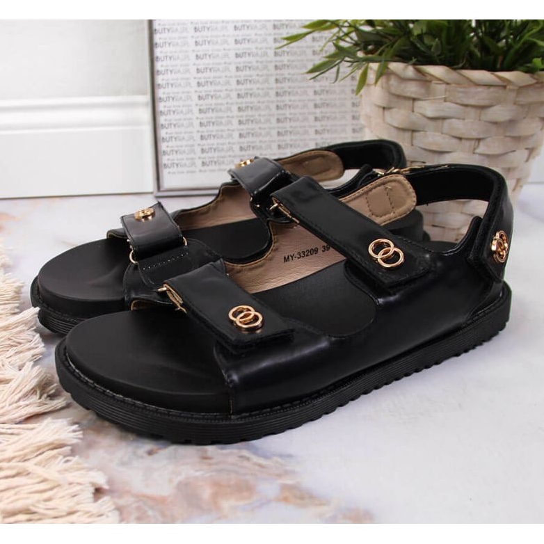 Sorte velcro-sandaler I S. Barski 2