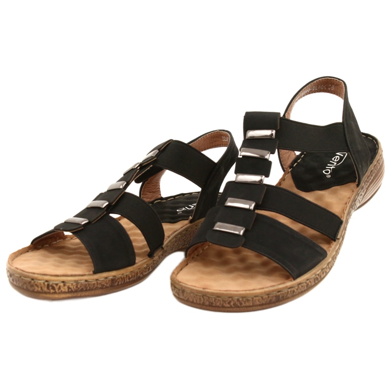 Komfortable sorte sandaler Evento 22SD35-4940 2