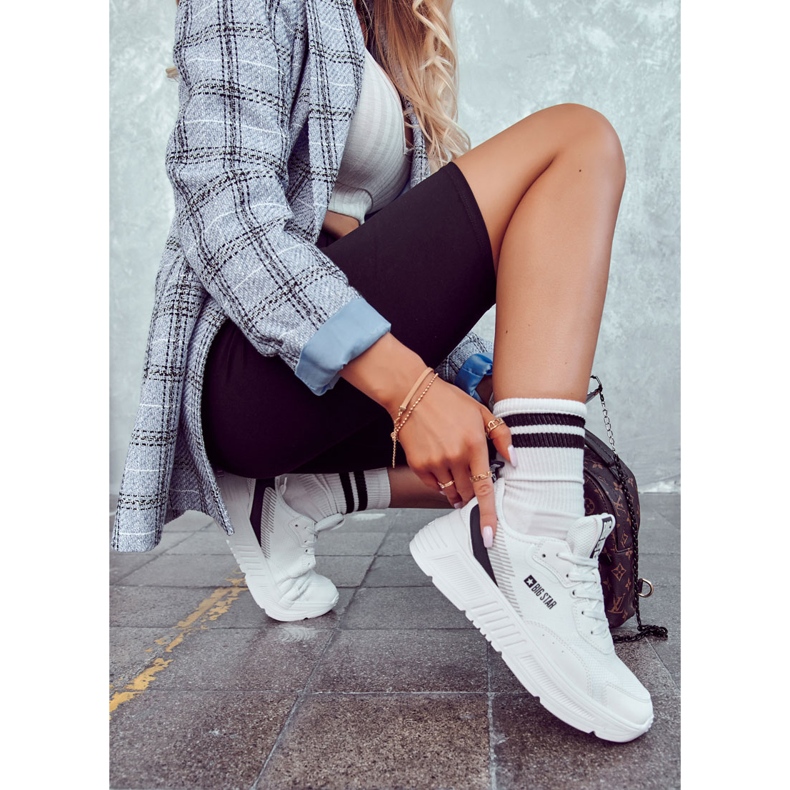 Moderigtige sneakers sportssko Big Star JJ274596 Hvid 1