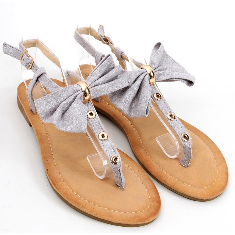 Flip-flops med Megi Silver sløjfe grå 1