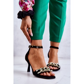 Suede højhælede sandaler Laura Messi 2366 Sort 1