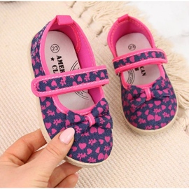 Ballerinaer Sneakers Navy Blue Jr American Club marineblå lyserød 1