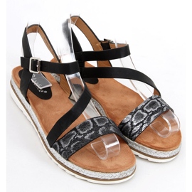 Guld Katia Sorte espadrillesandaler 1