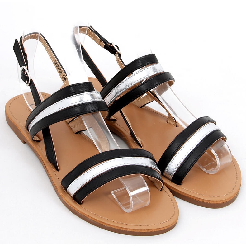 Joyce Black damesandaler sort sølv 1