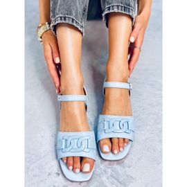 Iona L.BLÅ lavhælede sandaler 2