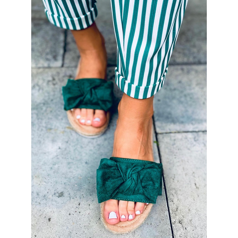 Espadriller med Viola Grøn sløjfe 1