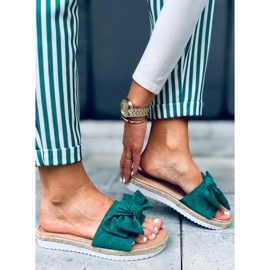 Espadriller med Viola Grøn sløjfe 2