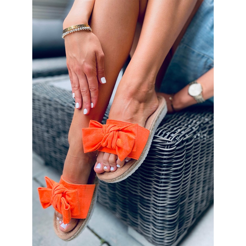 Espadriller med Viola Orange sløjfe 2