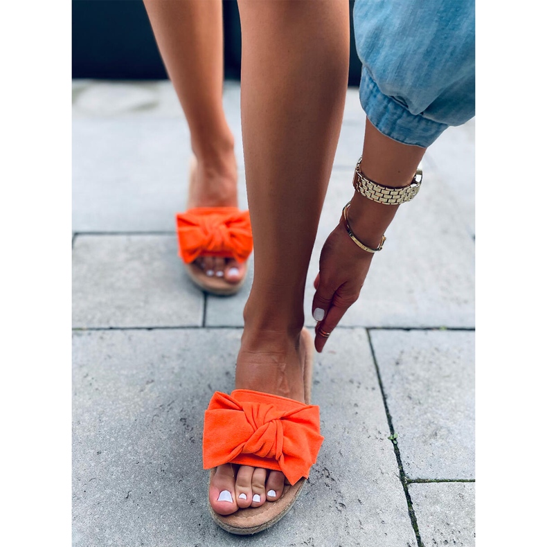 Espadriller med Viola Orange sløjfe 1
