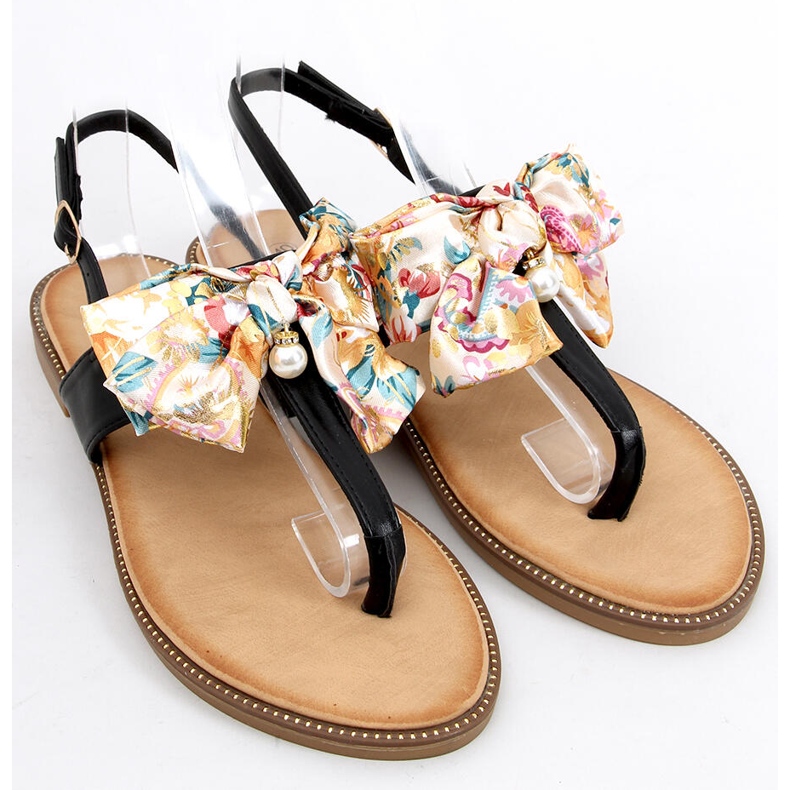 Flip-flops med sløjfe Odette Black sort 1
