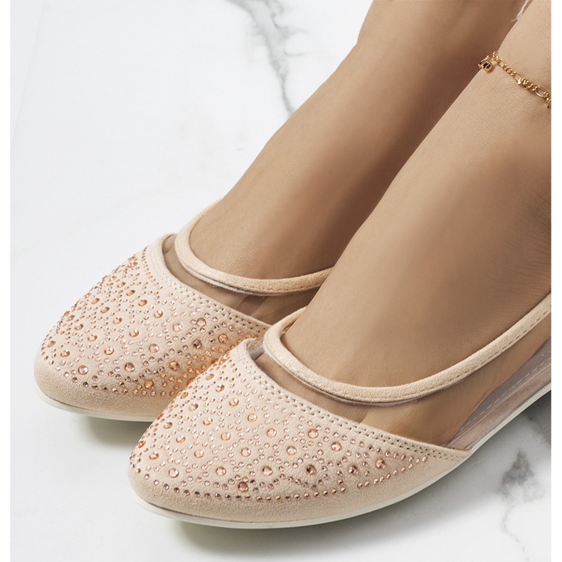 Marx semi-transparente beige ballerinaer 2