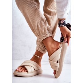 Dame læder hjemmesko La.Fi Beige Silla 2