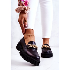Dame Brogues Sko Gyldent Læder Dekoration Laura Messi 2383 Sort 1