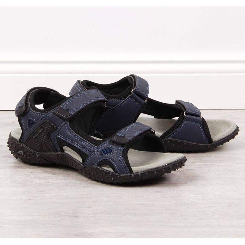 American Club W AM887B marineblå velcro sportssandaler 1