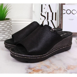 T.Sokolski W SCA167A sorte wedge hjemmesko 2