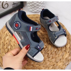 Velcro-sandaler American Club Jr AM891B marineblå 1