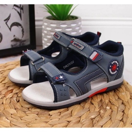 Velcro-sandaler American Club Jr AM891B marineblå 2