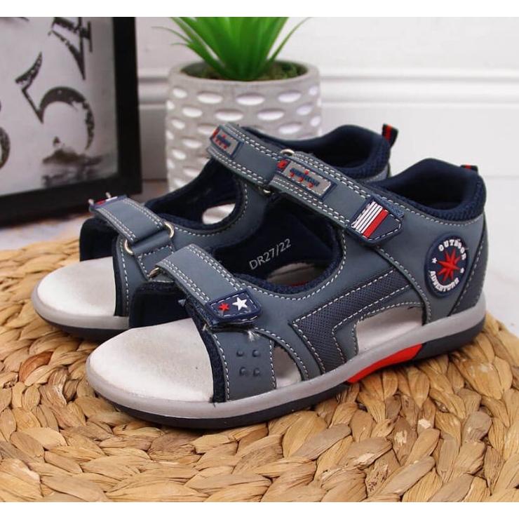 Velcro-sandaler American Club Jr AM891B marineblå 2