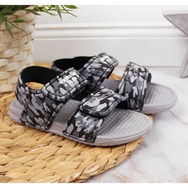 Velcro-skumsandaler American Club Jr AM881B grå 2