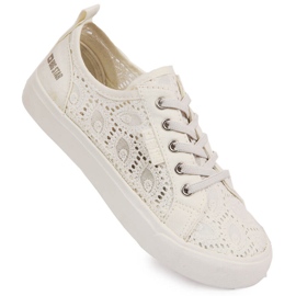 Big Star hvide sneakers med blonder W274925 2