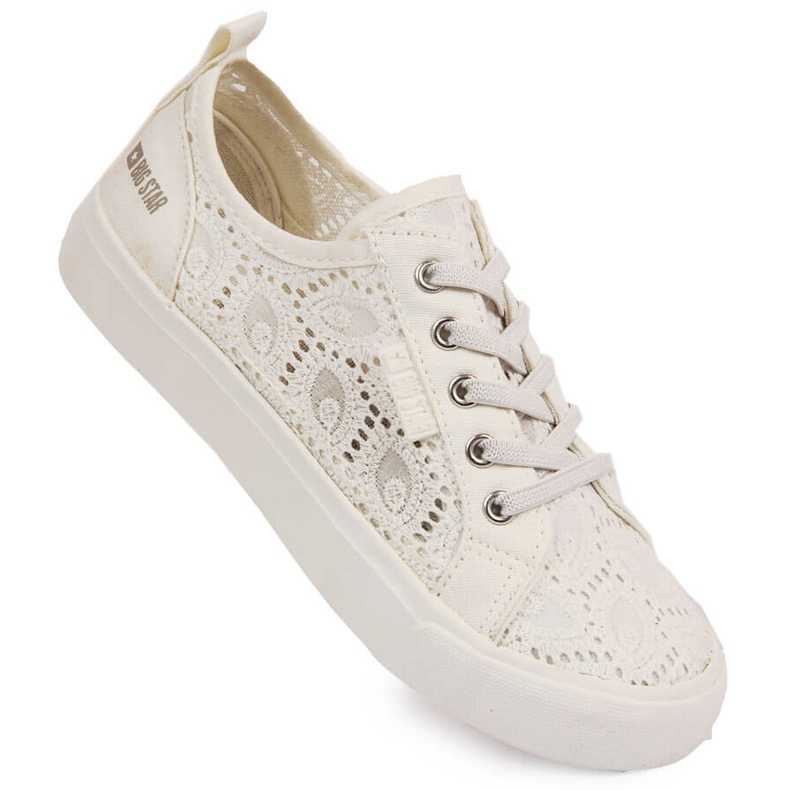 Big Star hvide sneakers med blonder W274925 2