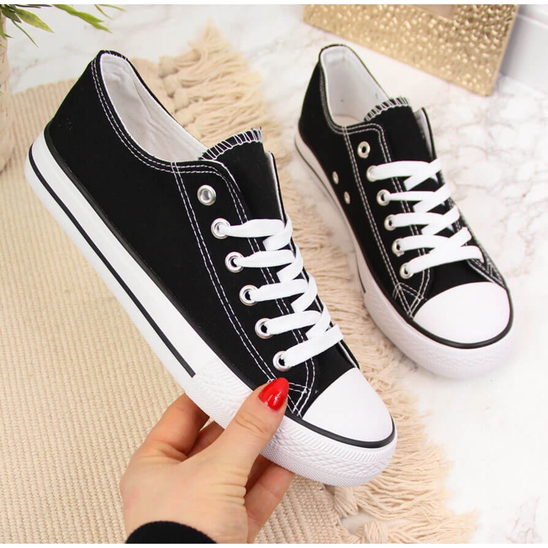 Atletico sorte lave sneakers i tekstil 1