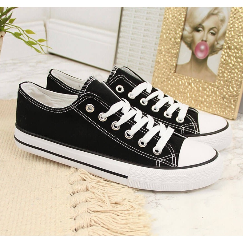 Atletico sorte lave sneakers i tekstil 2