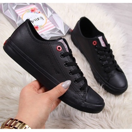Low-top øko læder sorte Cross Jeans sneakers 1