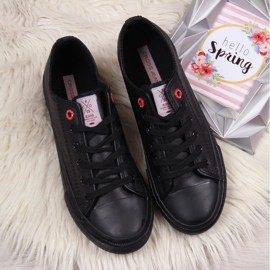 Low-top øko læder sorte Cross Jeans sneakers 2