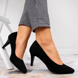 Sorte Sergio Leone pumps i ruskind 2