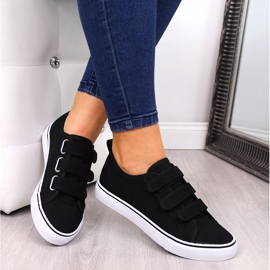 Sorte Atletico lave velcro tekstilsneakers 1
