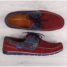 Mænds afslappede læder loafers bordeaux Gregor rød 1