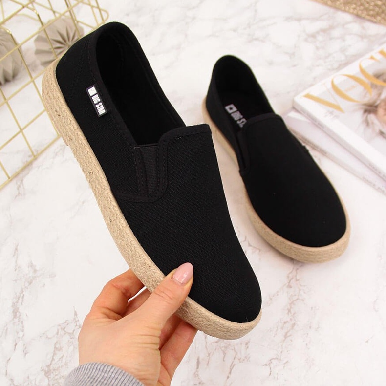 Kvinders slip on sorte espadriller Big Star DD274017 2