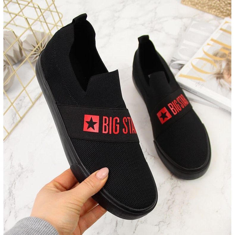 Kvinders sorte slip-on sneakers Big Star FF274221 2